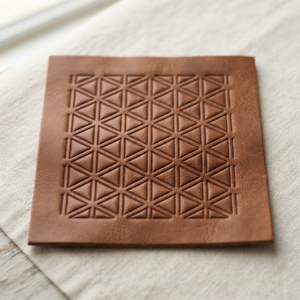 Custom embossed leather sample