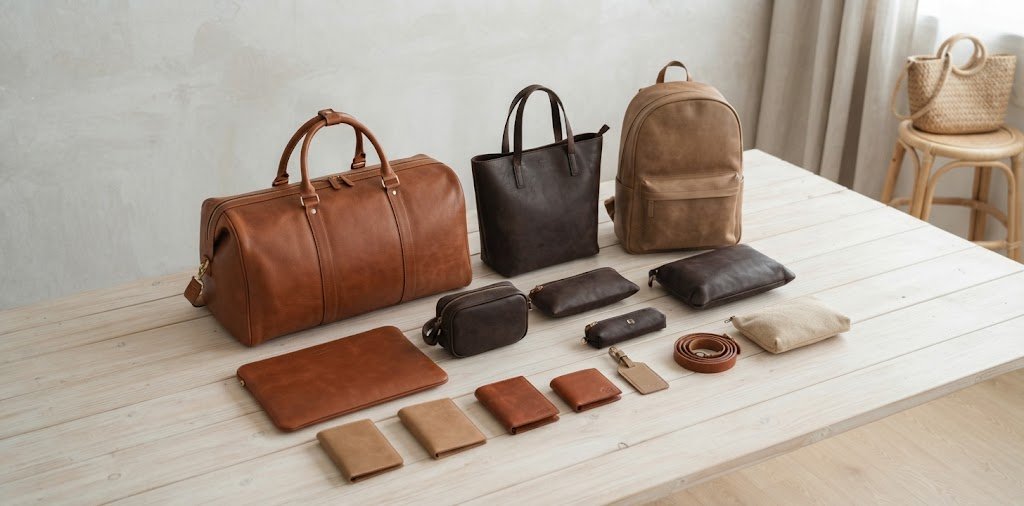 Leather goods spread