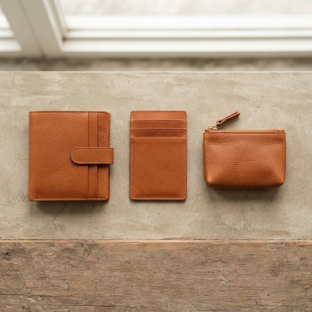 Wallet flat lay